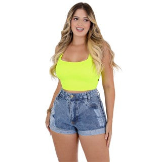 Short Feminino Jeans Detonado Curto,Lojas Ponza