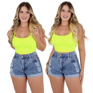 Short Feminino Jeans Detonado Curto,Lojas Ponza