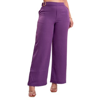 Conjunto Feminino de Alfaiataria Roxo Calça + Cropped,Lojas Ponza