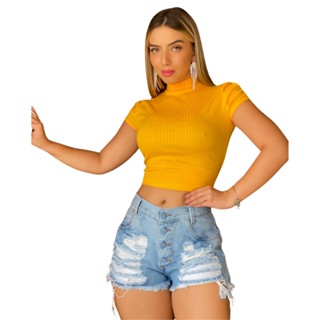 Blusa Feminina Canelada Laranja